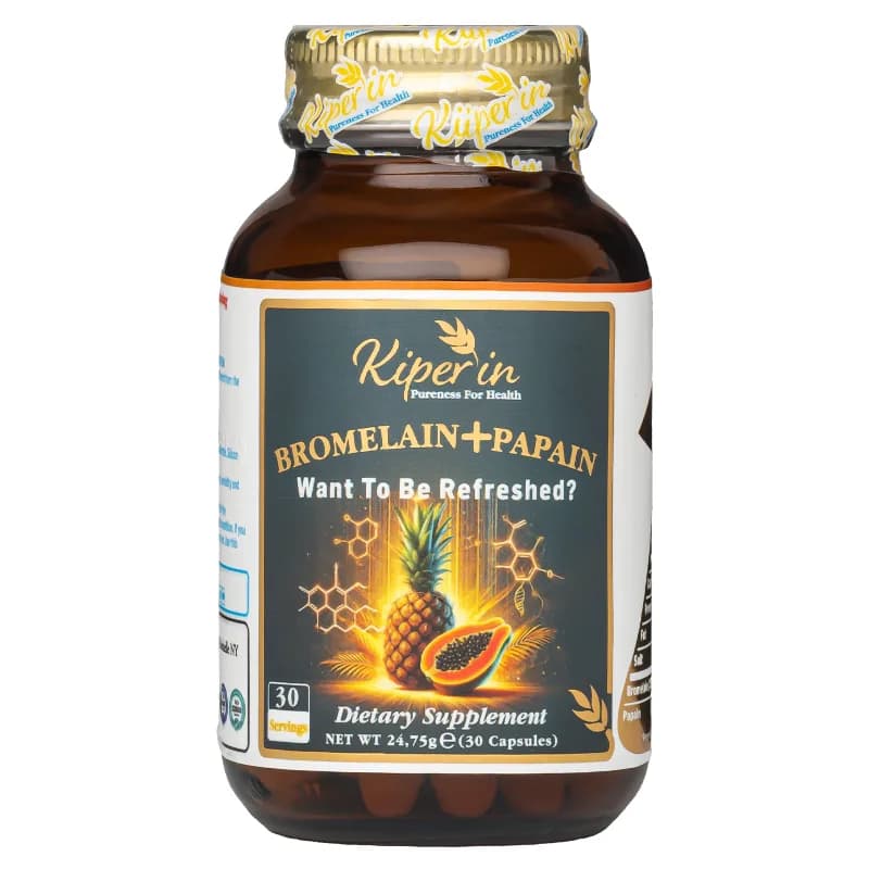 Bromelain(3600 GDU) & Papain - Doğal Proteolitik Enzim (30Kapsül & 700Mg)